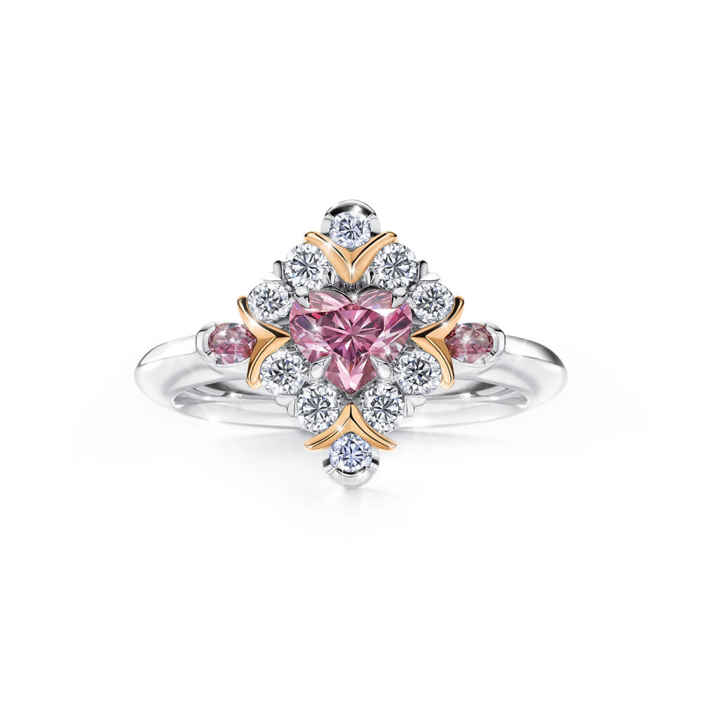 Iamore Heart Shape Tender Pink Diamond Ring