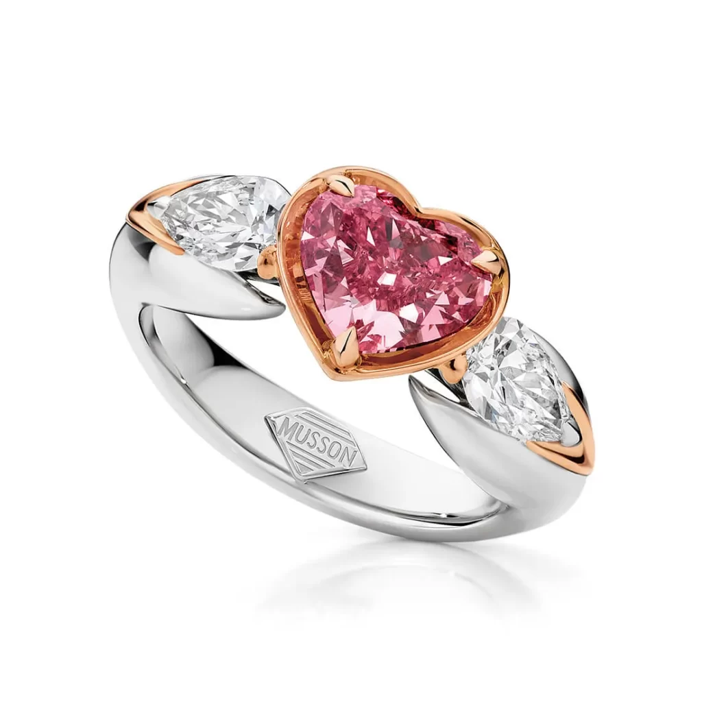 Pink Diamond Heart Ring
