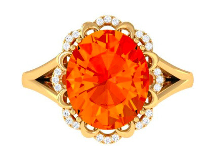 Orange Sapphire Eengagement Rings